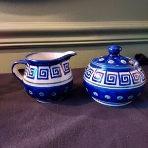 Polish Pottery Boleslawiec Handmade Cream and Sugar